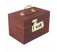ZiStarlilife Tirelire rétro en bois avec serrure, jolie boîte de rangement pour pièces de monnaie pour enfants, économie d'argent sécurisée pour décoration de chambre, outil financier éducatif pour