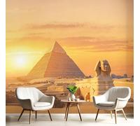 ZISTRCBAO Papier Peint Panoramique Pyramides Sphinx, Papier Peint Mural Paysages De L'Égypte Antique Revêtement Mural Pour Bureau Salon Canapé Chambre Décoration Murale 350x256cm