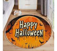 ZISTRCBAO Tapis Rond 100cm Pleine Lune Chauves-Souris Arbre Mort | Antidérapant, Lavable, Rund Tapis Halloween Rétro Doux à Poils Ras, Résistant Aux Taches Et à La Décoloration, pour Salon Et Chambre