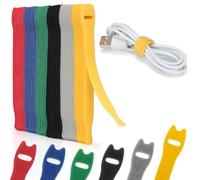 Zivacate Lot de 120 Serre Câble Réutilisables en Nylon, [150 MM x 12 MM] | Attaches de Câble Réglables à Crochet et Boucle, Gestion des Câbles pour Bureau, Maison, Jardin et autres -6 Couleurs Mixtes