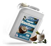 ZIVELA Bioéthanol 96,6 % 20 l | Alcool bio parfum noix de coco 96,6 % 20 l | Cheminée au bioéthanol | Parfum noix de coco | Combustion propre, sans fumée, flamme stable