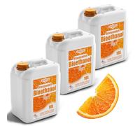 ZIVELA Bioéthanol 96,6 % 30 l | Alcool bio parfum orange 96,6 % 3 x 10 l | Cheminée au bioéthanol | Parfum orange | Combustion propre, sans fumée, flamme vive et stable