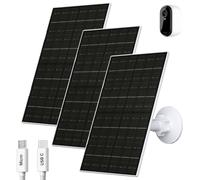 Zivif Lot de 3 panneaux solaires 7 W pour caméras Arlo Essential 2K XL | Prise USB-C et micro USB, étanche IP65, support réglable à 360°, câble de 2,2 m