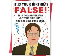 Ziwenhu Cartes d'anniversaire The Office pour homme, décoration d'anniversaire Dwight Schrute pour ami, cadeau amusant pour femme