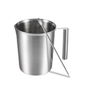 Ziyonix Pichet Doseur en Acier Inoxydable, 1000ml Pichet à Lait en Acier Café Tasse à Mesurer avec Marquages de Interne Pichet Tasse à Mesurer en Acier Inoxydable 304 pour Boulangerie et Cuisson
