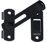 ZiYuya Verrou de porte coulissante à angle, loquet porte coulissante à rabat, Verrou de sécurité, verrou porte coulissante serrure volet loquet porte pour jardin salle de bain garage fenêtre Noir