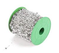 Ziyvural Guirlande de Perles, 60 M Rouleau de Fil de Perles Imitation ABS | Perles alternées de 3 mm et 8 mm, tons argent et or brillants, décor de fenêtre de Noël, toile de fond de mariage, pièce