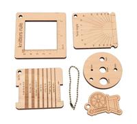 Ziyvural Jauge de Tricot, Mesureur D'aiguilles en Bois avec Compteur de | Dimensionnement creux pour aiguilles, règle d\'angle, perforatrice ronde, chaîne de perles, accessoires de Crochet,