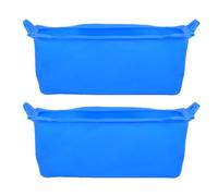 ZJchao 2 Pièces Plaques de Cuisson Antiadhésives en Silicone, Doublures de Gobelet à Graisse Réutilisables avec Poignée Antidérapante, Nettoyage Facile Compatible Lave-Vaisselle pour (Blue)