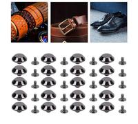 ZJchao 20 Pièces Style Seau Rivets à Visser Boucles d'oreilles Punk de 15 Mm avec Vis Croisées de 6 Mm, Manchettes d'oreilles en Alliage argenté et Noir pour Hommes et Femmes