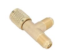 ZJchao Adaptateur en T à Coupleur Rapide, avec Vanne en Laiton/4 Pouces SAE pour Réfrigérant HVAC R22 R12 R134