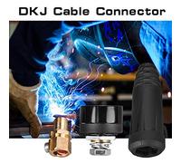 ZJchao Adaptateur Poste a 1 Connecteur de Câble de Soudage Européen DKJ10-25, Adaptateur de Raccord Rapide en Cuivre de Haute qualité pour Machines à Souder (DKJ35-50 noir)