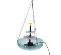 ZJchao Bain D'oiseau Solaire Suspendu avec Fontaine à Trois Niveaux, Crée Automatiquement de l'eau Courante pour Attirer Les Oiseaux, Colibris et Petits Animaux dans Le Jardin, Patio,