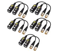 ZJchao Connecteur Balun Vidéo BNC 8 MP avec Protection contre la Foudre, Transmetteur à Paire Torsadée à Faible Perte, 5 Paires pour Transmission de Signal Longue Distance HD CVI, AHD,