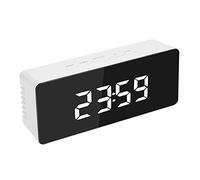 ZJchao Digital Alarm Clock with LED Mirror Display Temperature Monitoring Brightness 12 24 Hour Format Compact Bedroom Decorative Clock