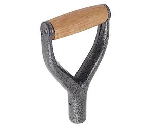 ZJchao en Bois avec Poignée Poignée de Rechange en Forme de Y de 31 Cm de Diamètre Intérieur avec en Bois pour Outils de Creusement et de Ratissage de Jardin (Silver)