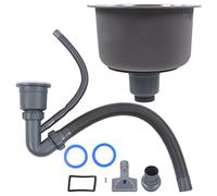 ZJchao Encastrable Petit Ronde Mini évier de Cuisine Rond en Acier Inoxydable avec Tuyau d'évacuation, Conception à Double Montage, Diamètre 30 Cm pour un Gain de Place