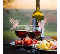 ZJchao Ensemble de Cartes de Place de Nom Creux de Mariage en Forme de Petit Oiseau pour la Décoration de Table en Verre de Vin [décor de Fête élégant] 50 Pièces (#4)