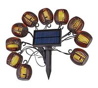 ZJchao Guirlande lumineuse solaire à LED, Guirlande Lumineuse Suspendue Rétro Sûre avec Lueur Douce Lampe Féerique à Boule de Flamme à énergie Solaire pour Jardin Terrasse Balcon Mariage Noël