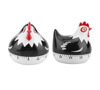ZJchao Minuterie de Cuisine à Motif de Poulet, Ustensile en Forme de Pot, Rappel de Compte à Rebours élégant et Durable pour la Cuisine et la Pâtisserie (Black)
