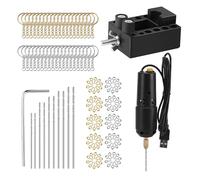 ZJchao Perceuse électrique pour Bijoux, Ensemble de 10 Forets et 100 épingles à Vis pour le Bricolage de Bijoux, pour le Bois, la Fabrication de Porte-clés (BLACK #-3)