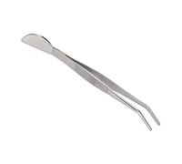 ZJchao Pince à épiler avec Spatule [Premium] Pince à bonsaï en Acier Inoxydable - à épiler avec Tête de Spatule Lunaire, Idéale pour Ameublir le Sol et Raboter l'herbe, Amateurs de bonsaï (Courbé)