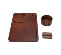 ZJchao Plateau de Bras de canapé avec Porte-gobelet, Table D'accoudoir de canapé Pliable, Support de Téléphone Rotatif à 360 ° pour Le Salon (Brown)