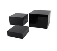 ZJchao Présentoirs à Dessert en Acrylique, 3 pièces Présentoirs élévateurs en acrylique nidification cubique Presentoir Aperitif Buffet Cube pour Table à desserts Tables de Buffet aliments (Noir)