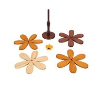 ZJchao sous-Verres en Bois Pliables avec étoile, Lot de 4 pour Plats Chauds, Casseroles, Assiettes, Décoration de Table (Conception d'étoile 4 pièces)