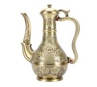 ZJchao Théière Rétro en Métal Gravée de Roses Anciennes, Bouilloire Antique avec Bec élégant pour Centre de Table Décoratif