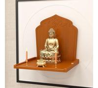 ZJHAHJY Étagère de Bouddha, autel de niche mural, niches bouddhistes pour usage domestique, tables murales, statue murale, table d'autel, table personnelle (marron)