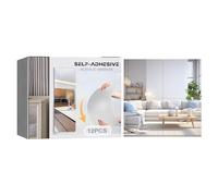 zjhukfmc Lot de 12 carreaux de miroir muraux carrés adhésifs en acrylique
