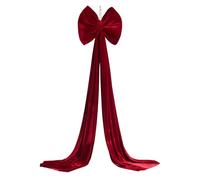 zjhukfmc Noeud de d Arbre | 180 Cm Rouge Grandes Décorations en Velours - Grands De Noël | pour Portes D'Entrée Mariage Ferme Chambre Maison Couloir École Bureaux Anniversaire