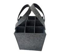 zjhukfmc Sac à bouteilles de vin en feutre, 24 x 24 x 28 cm, isolé en feutre, anti-fuite, pour 9 bouteilles, réutilisable, pour bouteilles de bière, bouteille de vin, Gris foncé., Voir description
