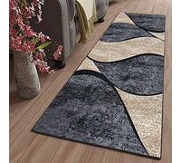 ZJXSNEH Moderne Motifs Géométriques Tapis de Salon Chambre pour Les Chambres Tapis Cuisine Devant evier Tapis de Couloir Lavable antiderapant Long Absorbant Gris 60X120CM/23.58X47.16inches Rectangle