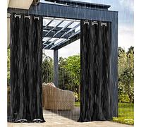 ZJXSNEH Rideau imperméable extérieur à Languette Rideau occultant à Isolation Thermique pour Patio Jardin Porche Gazebo Noir Largeur 180 x Haute 140cm 1PC