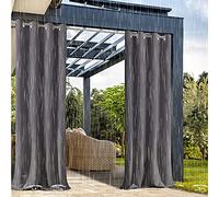ZJXSNEH Rideau imperméable extérieur à Languette Rideau occultant à Isolation Thermique pour Patio Jardin Porche Gazebo Gris Largeur 160 x Haute 220cm 1PC