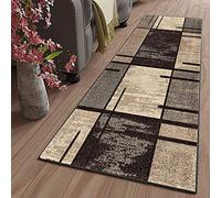ZJXSNEH Tapis de Cuisine Tapis Long Couloir Lavable antiderapant Motifs Géométriques Tapis Chambre Adulte Tapis Cuisine Devant evier pour Cuisine Géométrie Couleur du café 60X120CM Rectangle