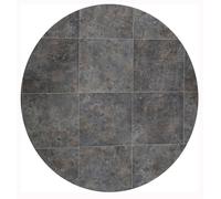 Zjxsneh Tapis en Vinyle Rond Tadi & Empire - Imitation métal oxydé Gris - Design Industriel et élégant pour décoration intérieure - 133 cm de diamètre