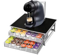 Zjyufy Support pour dosettes de café compatible avec Capsules Dolce Gusto, avec tiroir de rangement coulissant à 2 niveaux, organiseur pour 72 capsules, idéal pour bar à café et plan de travail