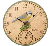 ZJYWMM Horloge de Jardin, 12 Pouces 3D Horloge en résine tridimensionnelle pour Fleurs et Oiseaux, décoration extérieure pour Balcon de Jardin, Horloge Murale étanche, Horloge Murale de j