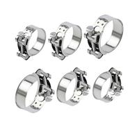 ZKAILCF Collier Echappement 48-63mm Colliers de Serrage Renforcé T Inox 304 | Collier de Serrage a Tourillon 6Stk pour Auto Véhicule Agricole Gaine Ventilation Tuyaux de Drainage et Raccord d'Échappement