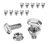 ZKAILCF Vis à Tête Marteau M6 x 12 mm Inox A2-70 pour Profilé Alu 10 Pcs | Boulons T-Bolt avec Écrous à Embase pour Serre Station Photovoltaïque Balcon PV et Profilés Aluminium Légers