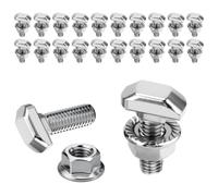 ZKAILCF Vis à Tête Marteau M6 x 16 mm Inox A2-70 pour Profilé Alu 20 Pcs | Boulons T-Bolt avec Écrous à Embase pour Serre Station Photovoltaïque Balcon PV et Profilés Aluminium Légers