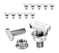 ZKAILCF Vis à Tête Marteau M8 x 30 mm Inox A2-70 Type 28/15 10 Pcs | Boulons T-Bolt avec Écrous à Embase Crantée pour Rails de Montage PV Solaires Photovoltaïques Carport et Profilés Aluminium