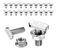 ZKAILCF Vis à Tête Marteau M8 x 40 mm Inox A2-70 Type 28/15 20 Pcs | Boulons T-Bolt avec Écrous à Embase Crantée pour Rails de Montage PV Solaires Photovoltaïques Carport et Profilés Aluminium