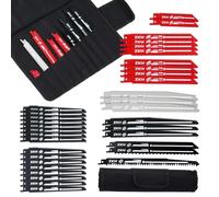 ZKH Lames de Scie Sabre 35PCS, 13pcs BI-MÉTAL et 22pcs CRV, Jeu de Lames de Scie Sabre pour Couper le Bois, le Métal, l'Acier, Scie Sabre pour des Coupes Rapides et Nettes avec Sacoche de Rangement