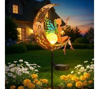 ZKLiLi Outdoor Solar Fairy Garden Light, Outdoor Garden Fairy Decor Décorations imperméables de lanterne suspendue pour Patio Yard Porch Lawn Pathway Statues de passerelle Cadeaux de décor extérieur