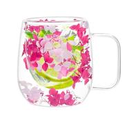 Zkploiu Verres avec double paroi Tasse À Thé À Fleurs Séchées | Gobelet isolant transparent, mugs à thé isothermes double couche avec poignée 250 millilitres Pour , Cappuccino,