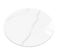 ZL ZELing Pot de table rond, 50 cm, nappe en pierre frittée blanche, plan de travail en marbre de rechange et de décoration, résistant aux rayures et à l'usure, facile à nettoyer, convient pour